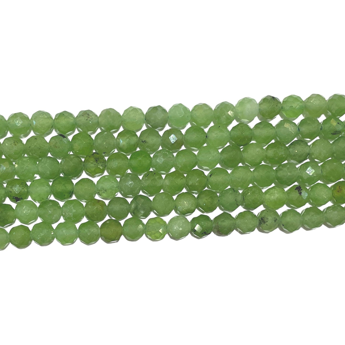 Fil de perles facettées Jade vert - Foliesbijoux