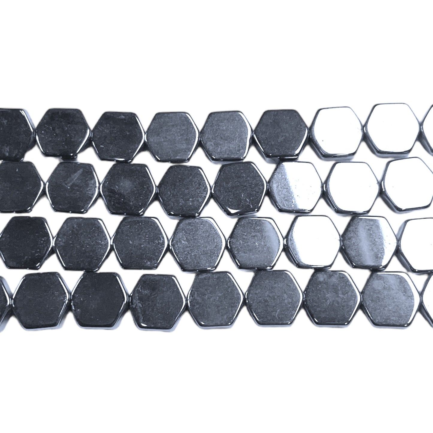 Fil de perle Hématite electroplaquée argenté HEA-82 / HEA-82P - Foliesbijoux