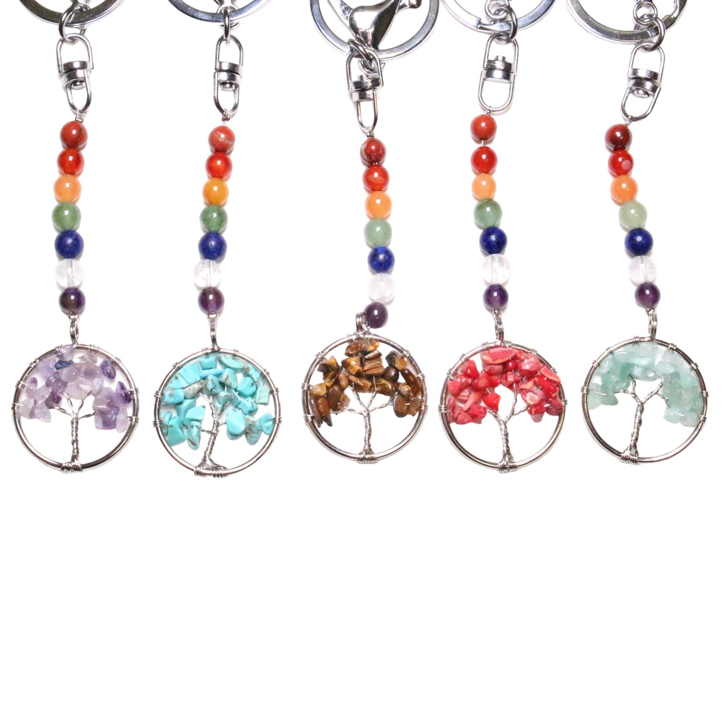 Porte-clés arbre de vie 7 chakras - Foliesbijoux