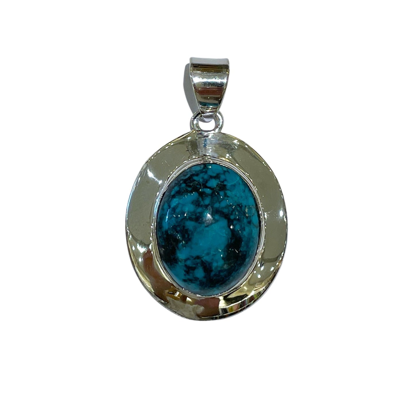 Pendentif Argent 925 & turquoise naturelle - Foliesbijoux