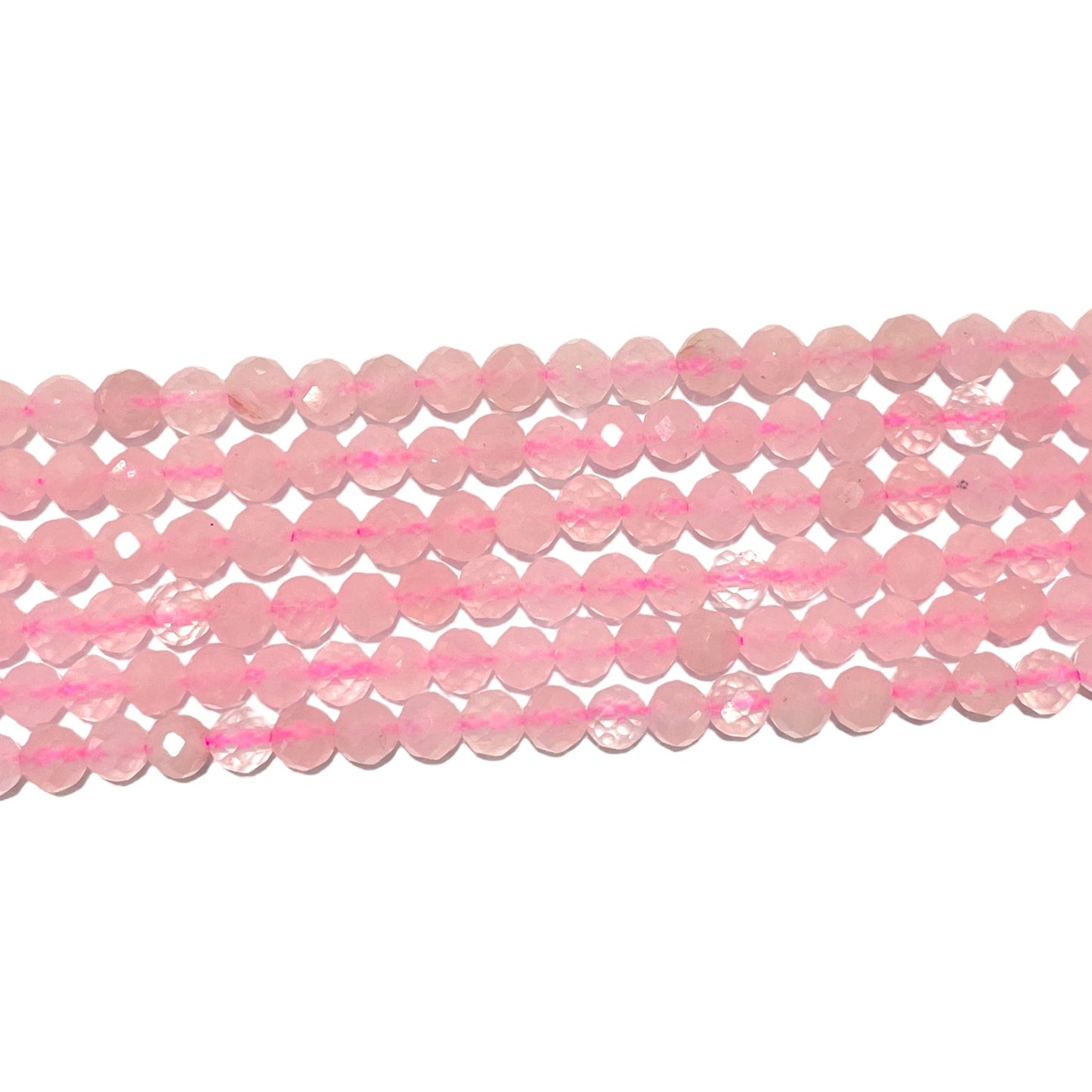 Fil de perles facettées Quartz rose - Foliesbijoux