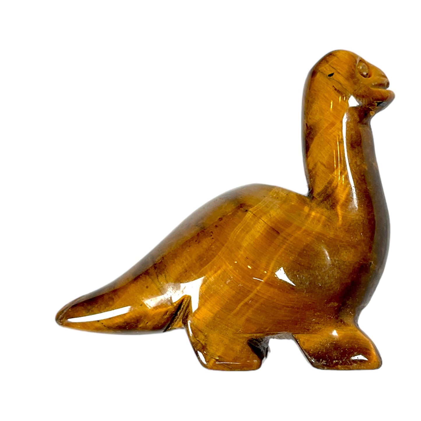 Figurine de diplodocus en oeil de tigre - Foliesbijoux