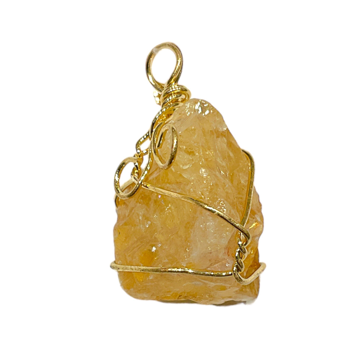 Pendentif Citrine chauffée chauffée Brute - Foliesbijoux