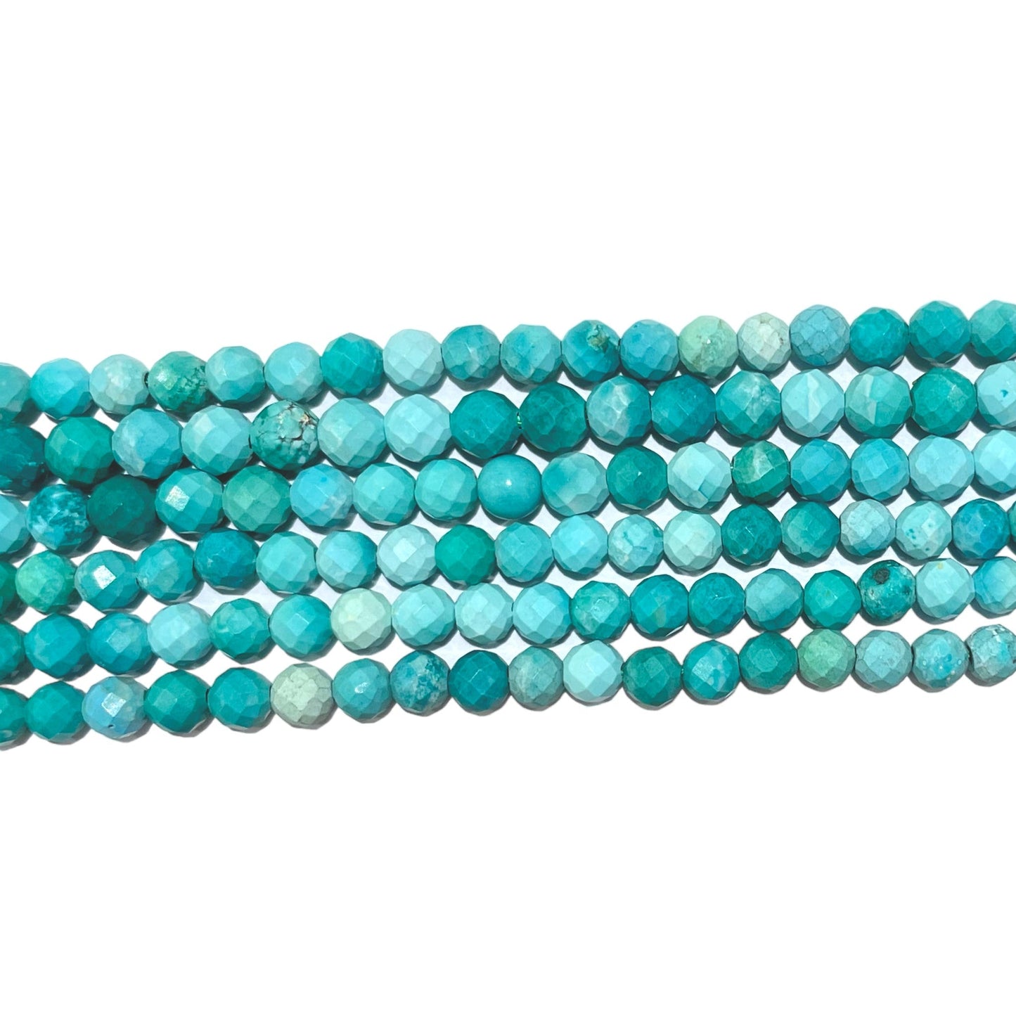 Fil de perles facettées Turquoise - Foliesbijoux
