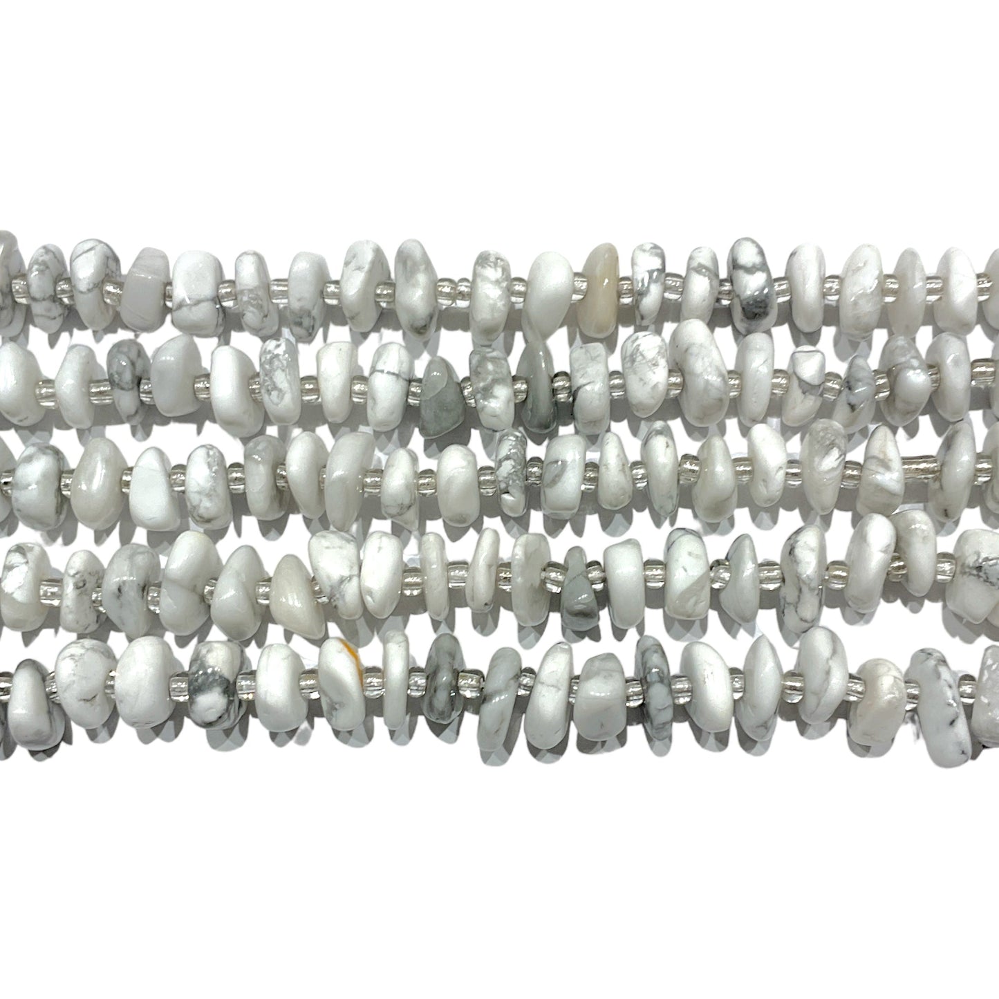 Fil de pierre baroque Howlite blanche 5 x 12 mm - Foliesbijoux