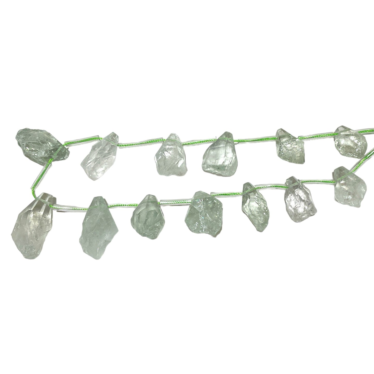 Pendentifs brutes en Fluorine verte 20x10 mm - Foliesbijoux