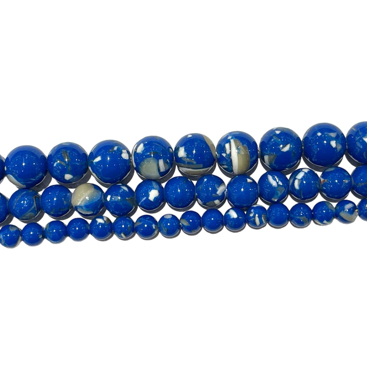 Fil de perle Howlite coquillage bleu teinté - Foliesbijoux