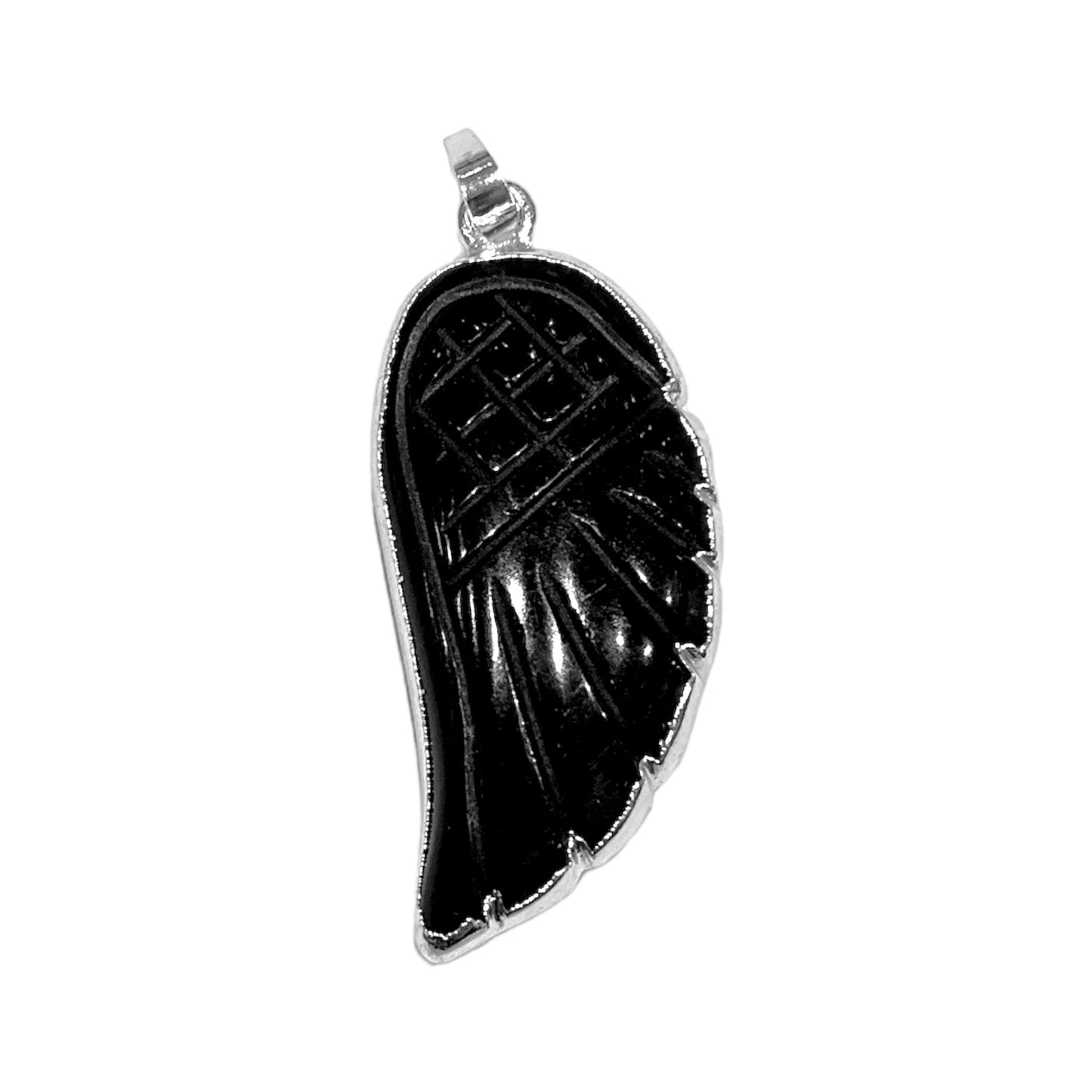 Pendentif en aile Obsidienne noire - Foliesbijoux
