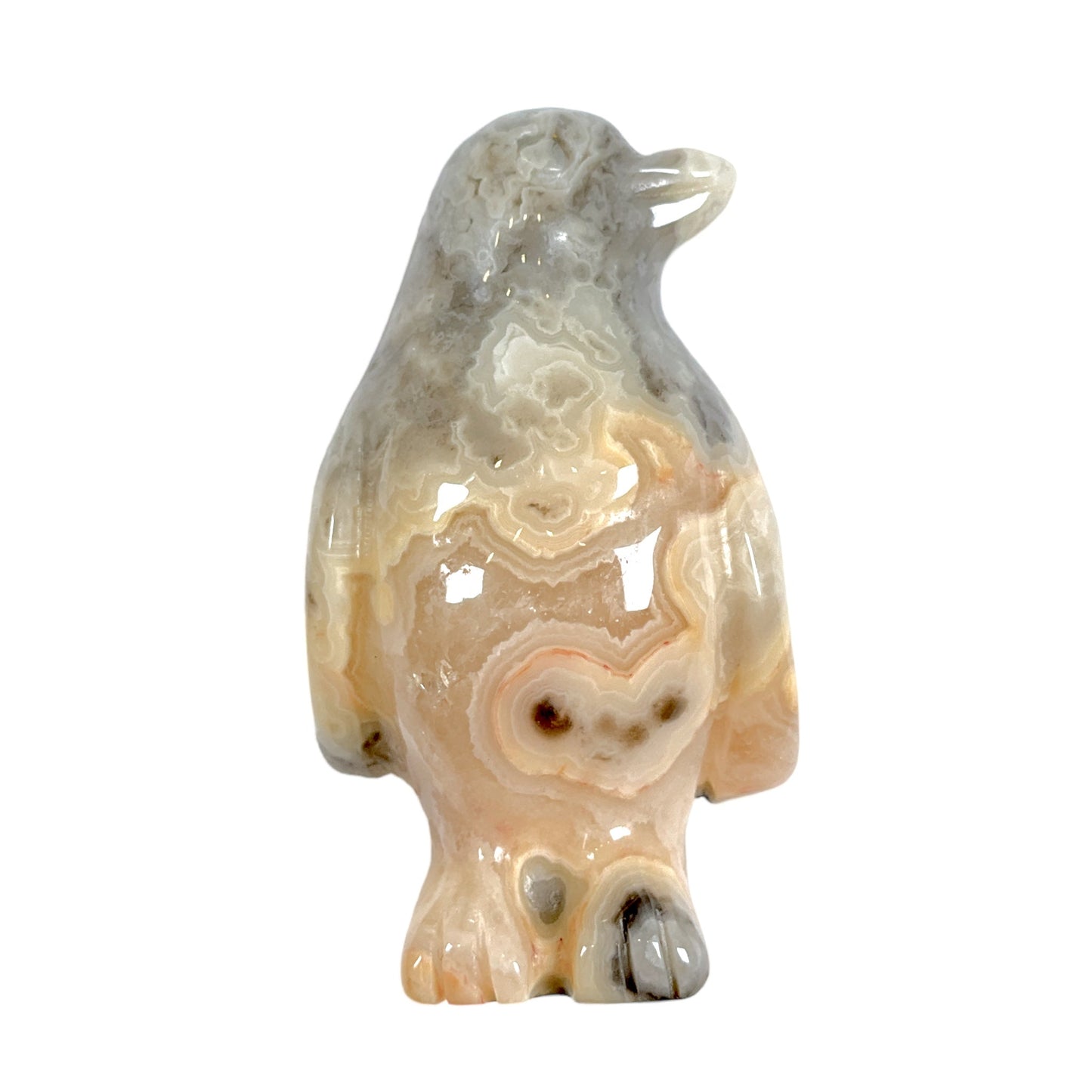 Figurine de pingouin en Agate crazy - Foliesbijoux