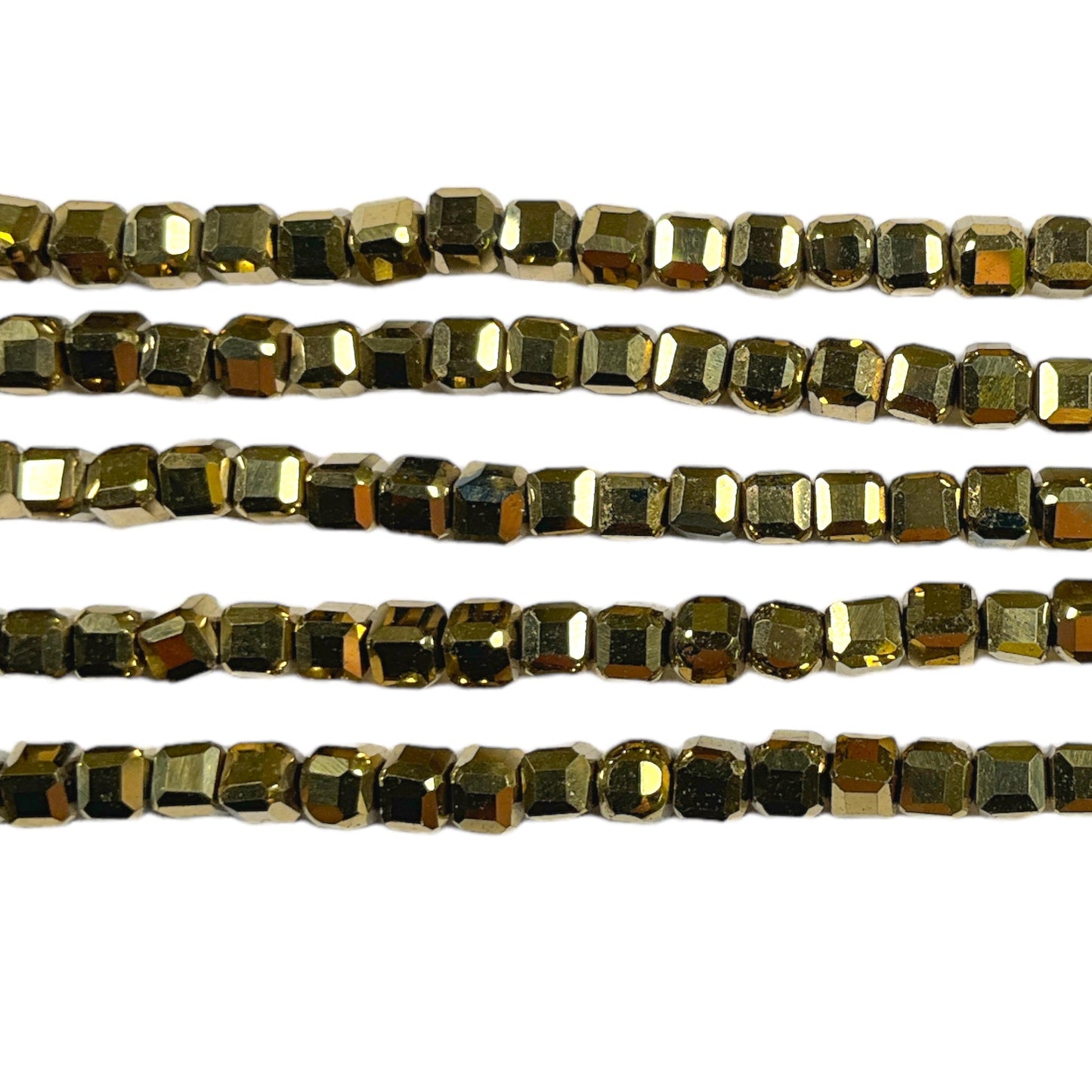 Fil de perle Hématite electroplaquée doré/bronzé HED-88 - Foliesbijoux