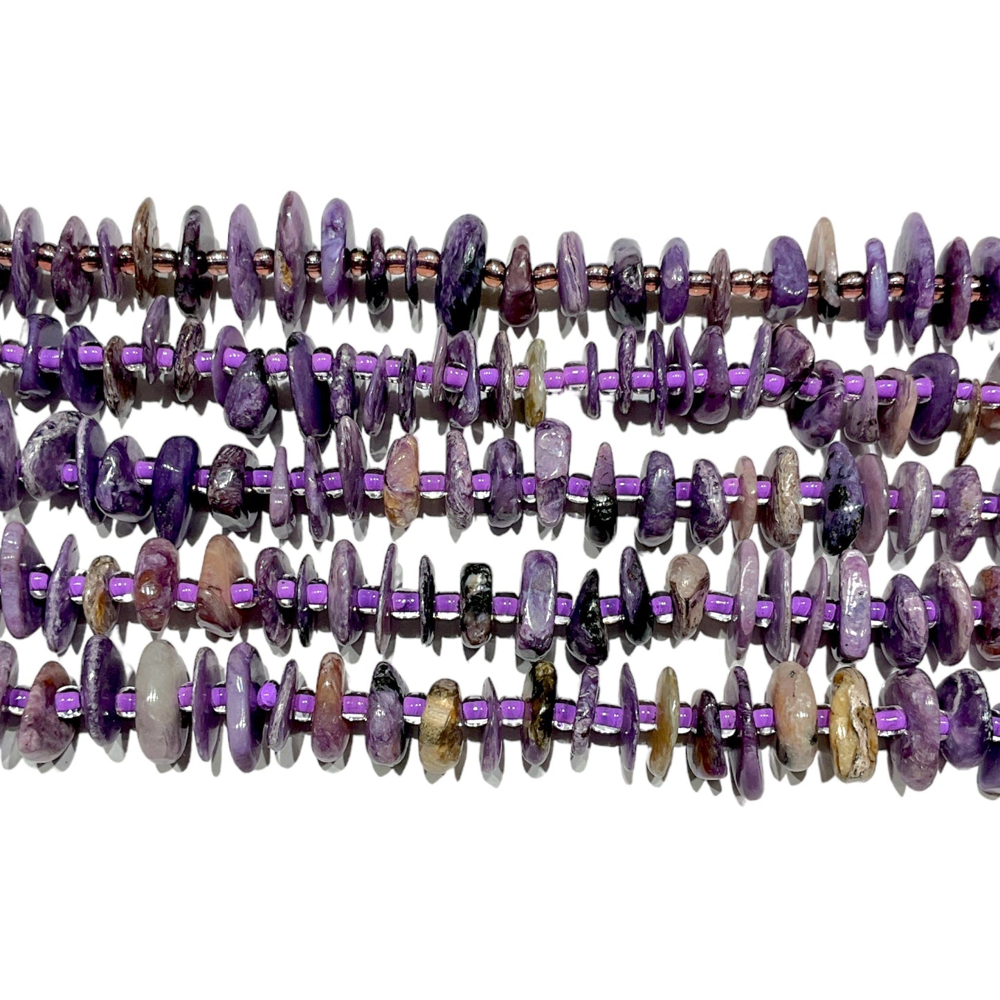 Fil de pierre baroque Charoite 5 x 12 mm - Foliesbijoux