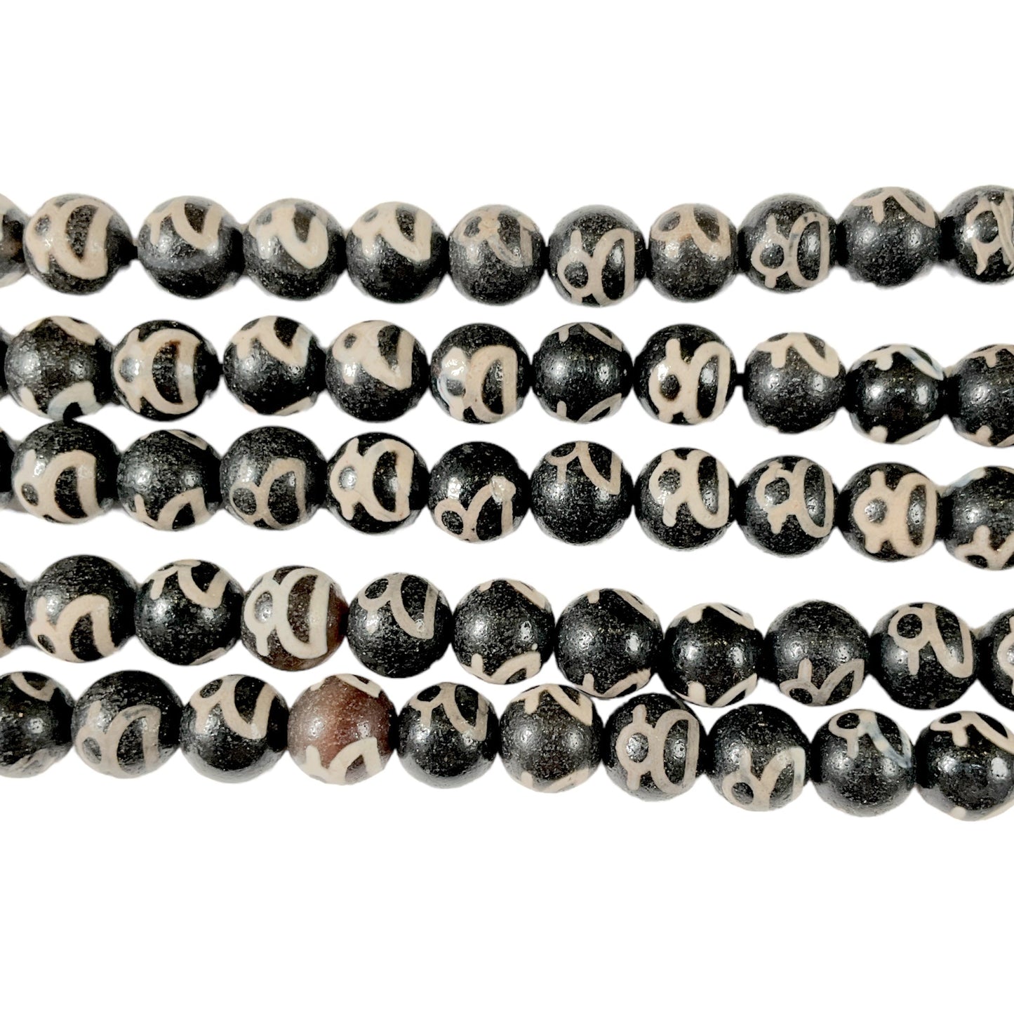 Fil de perle Agate du Tibet Dzi 8 mm #10 - Foliesbijoux