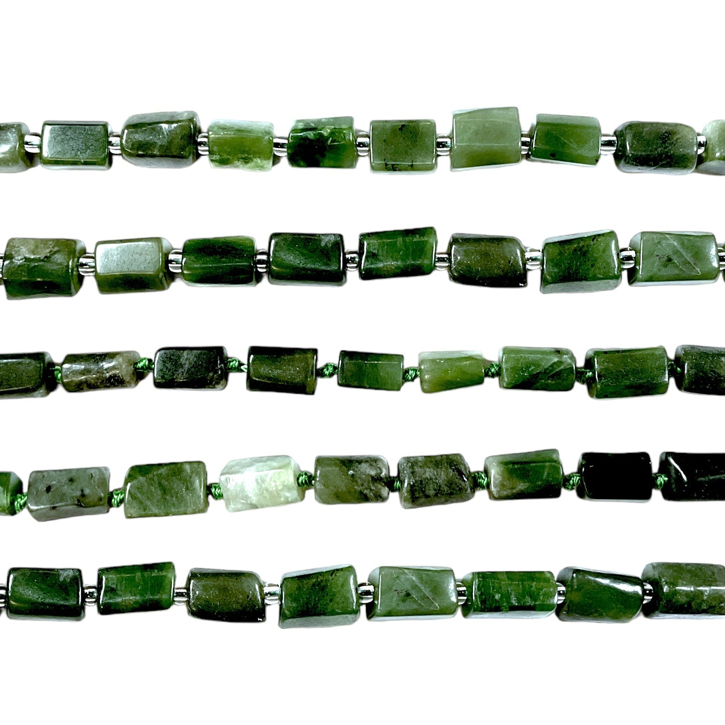 Fil Jade néphrite en rectangle 8x12mm - Foliesbijoux