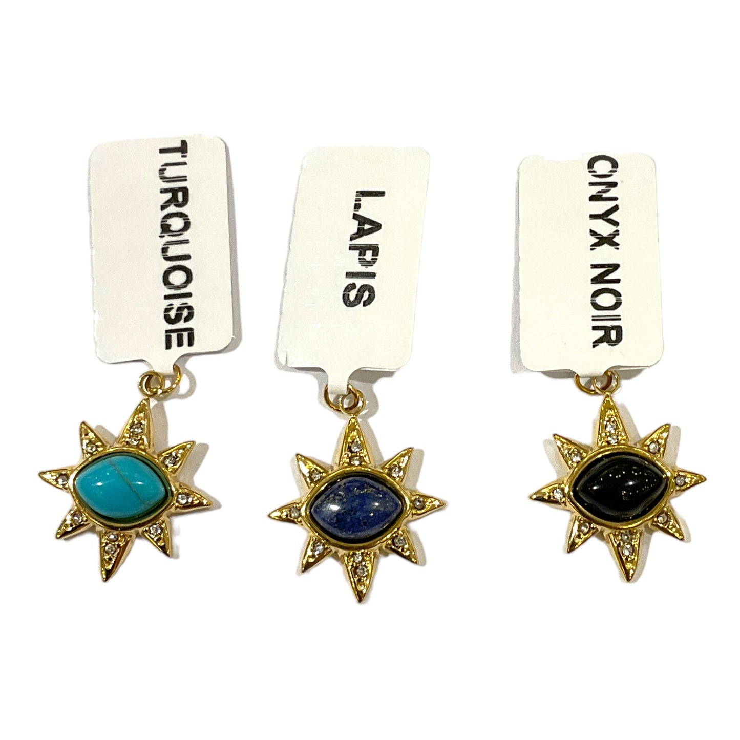 Pendentif en pierre & acier inoxydable #17 - Foliesbijoux