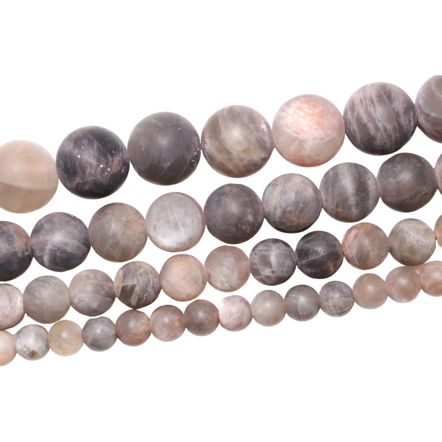 Fil de perle Pierre de lune noire A+ mat - Foliesbijoux