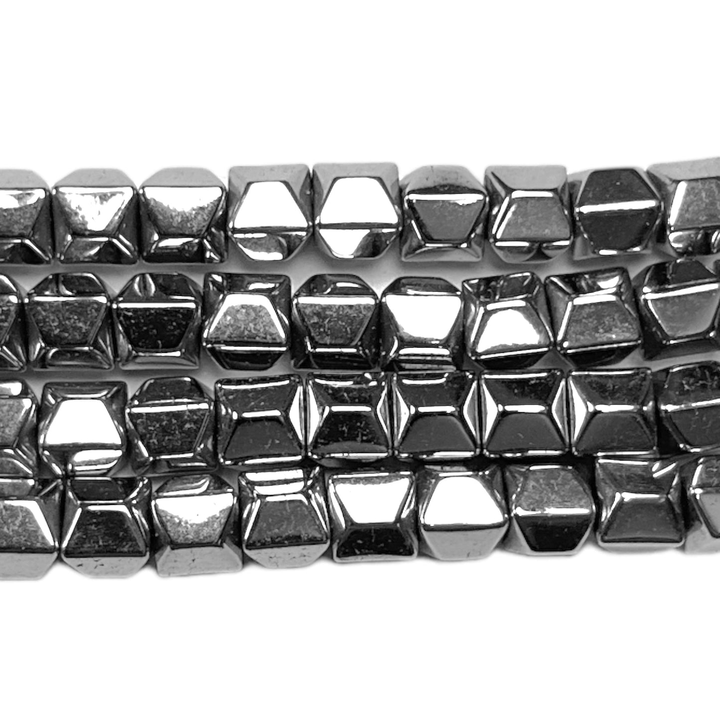 Fil de perle Hématite electroplaquée argenté HEA-85 / HEA-86 - Foliesbijoux