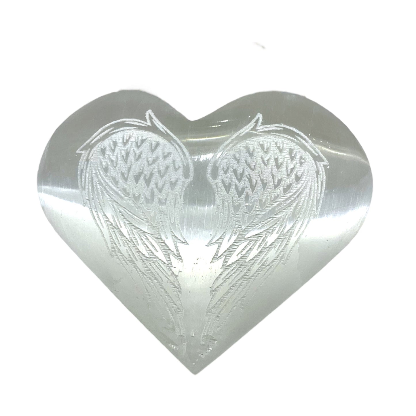Cœur aile d’ange en sélénite - Foliesbijoux