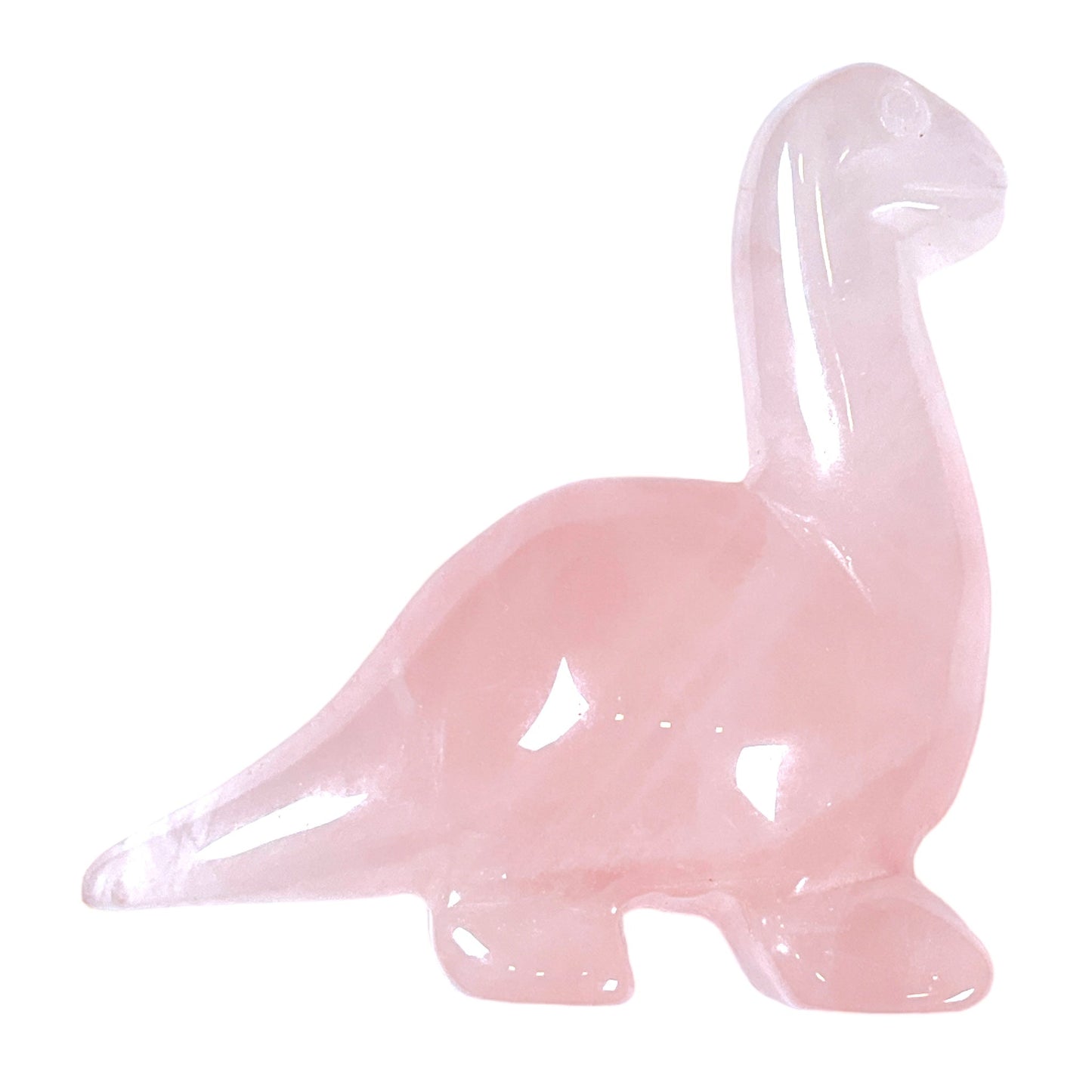 Figurine de diplodocus en Quartz rose - Foliesbijoux