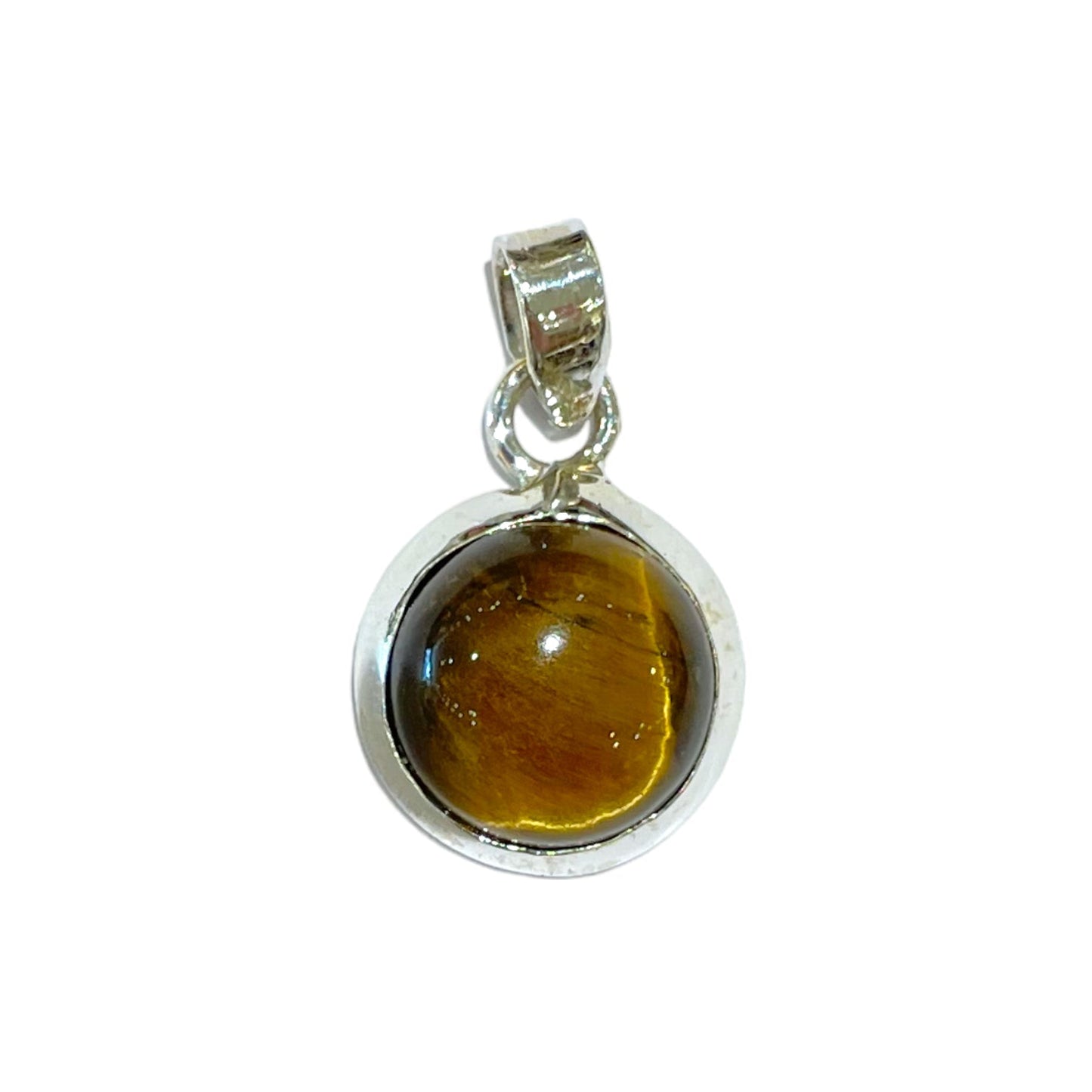 Pendentif Argent 925 & Oeil de tigre - Foliesbijoux