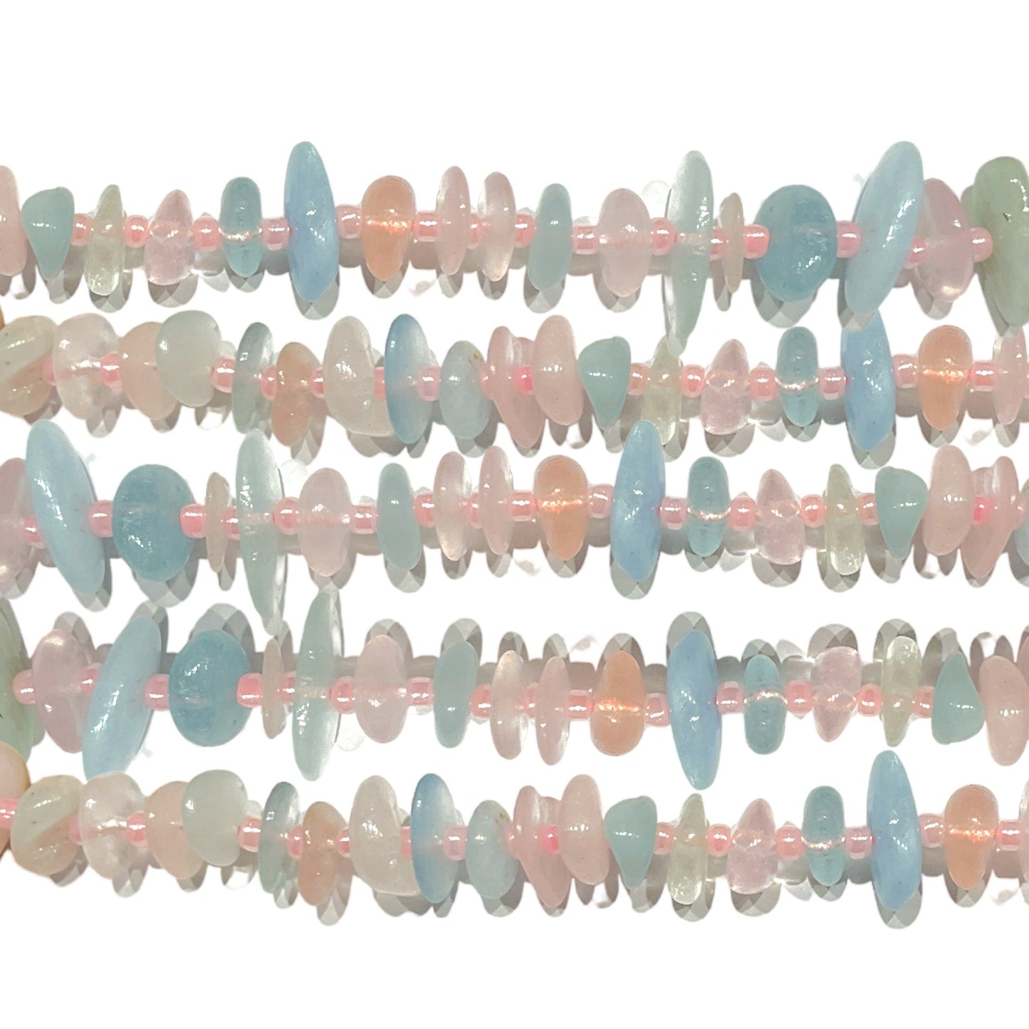 Fil de pierre baroque Morganite A 5 x 12 mm - Foliesbijoux