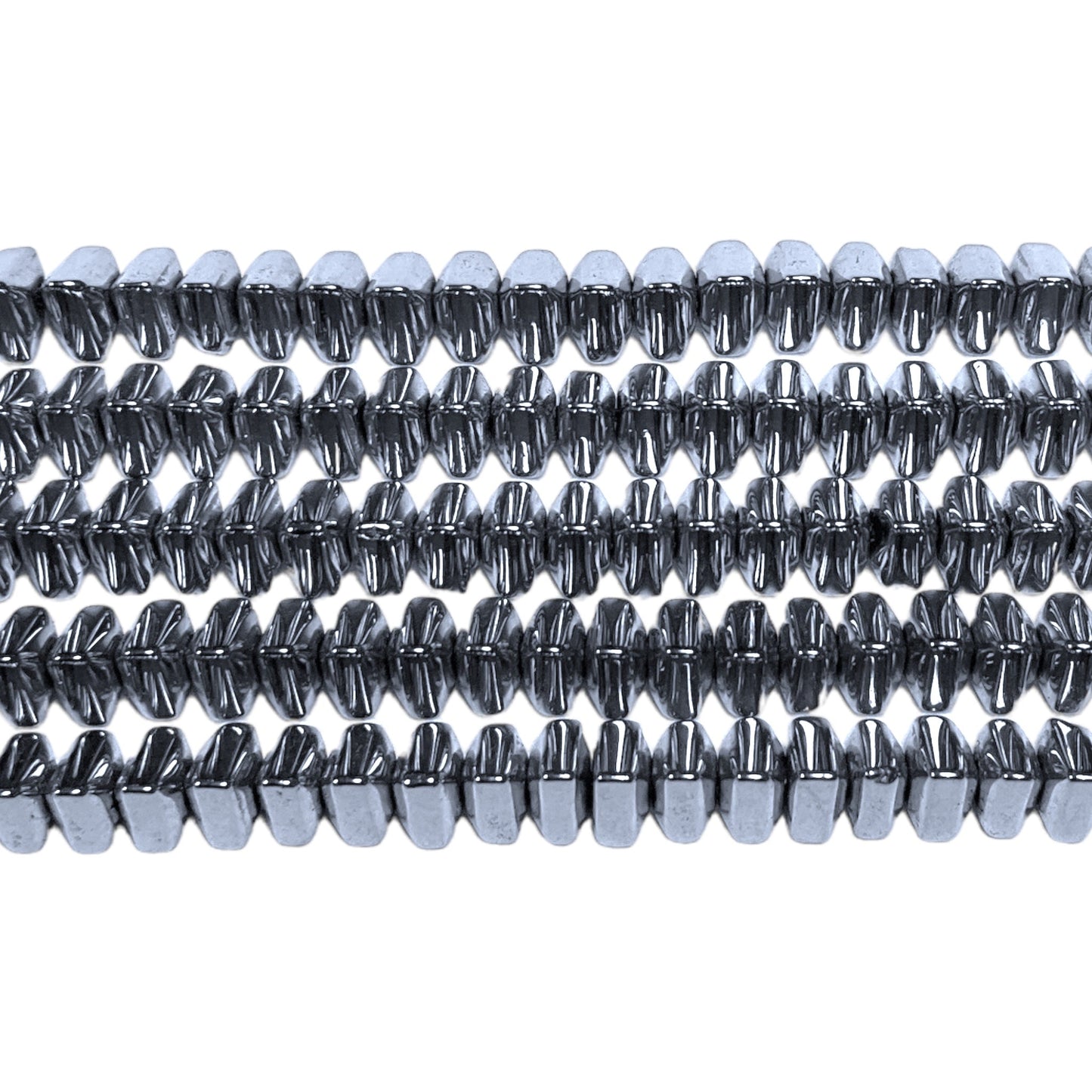 Fil de perle Hématite electroplaquée argenté HEA-95 - Foliesbijoux