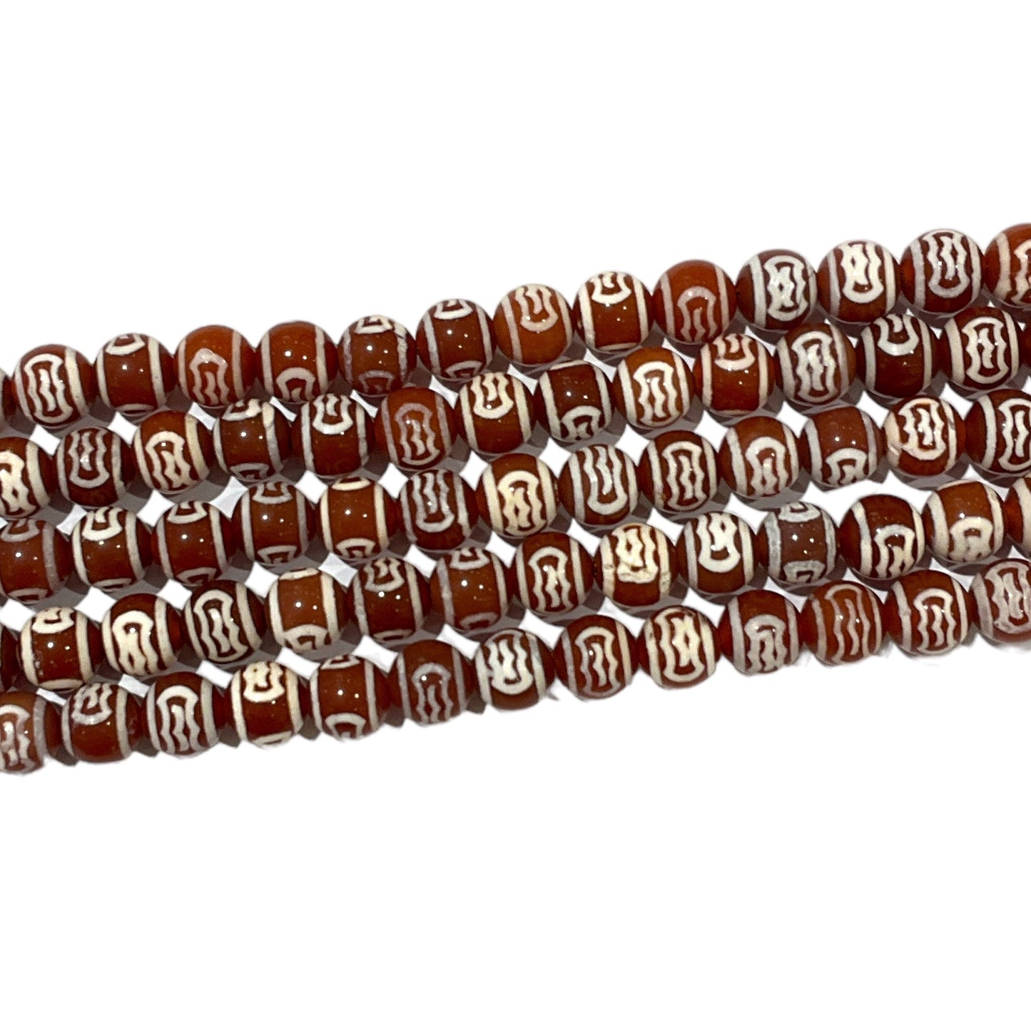 Fil de perle Agate du Tibet Dzi 8 mm #14 - Foliesbijoux