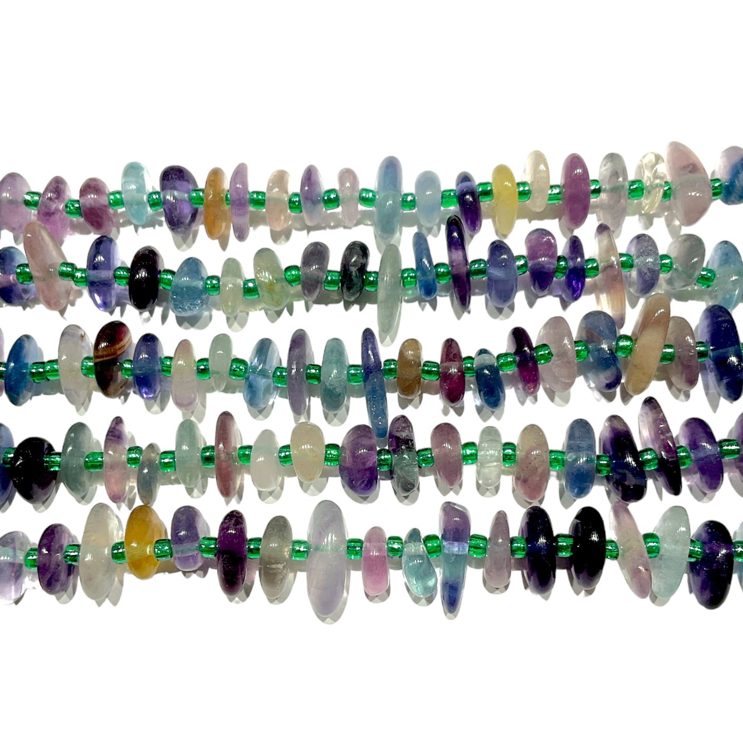 Fil de pierre baroque Fluorine multicolore 5 x 12 mm - Foliesbijoux