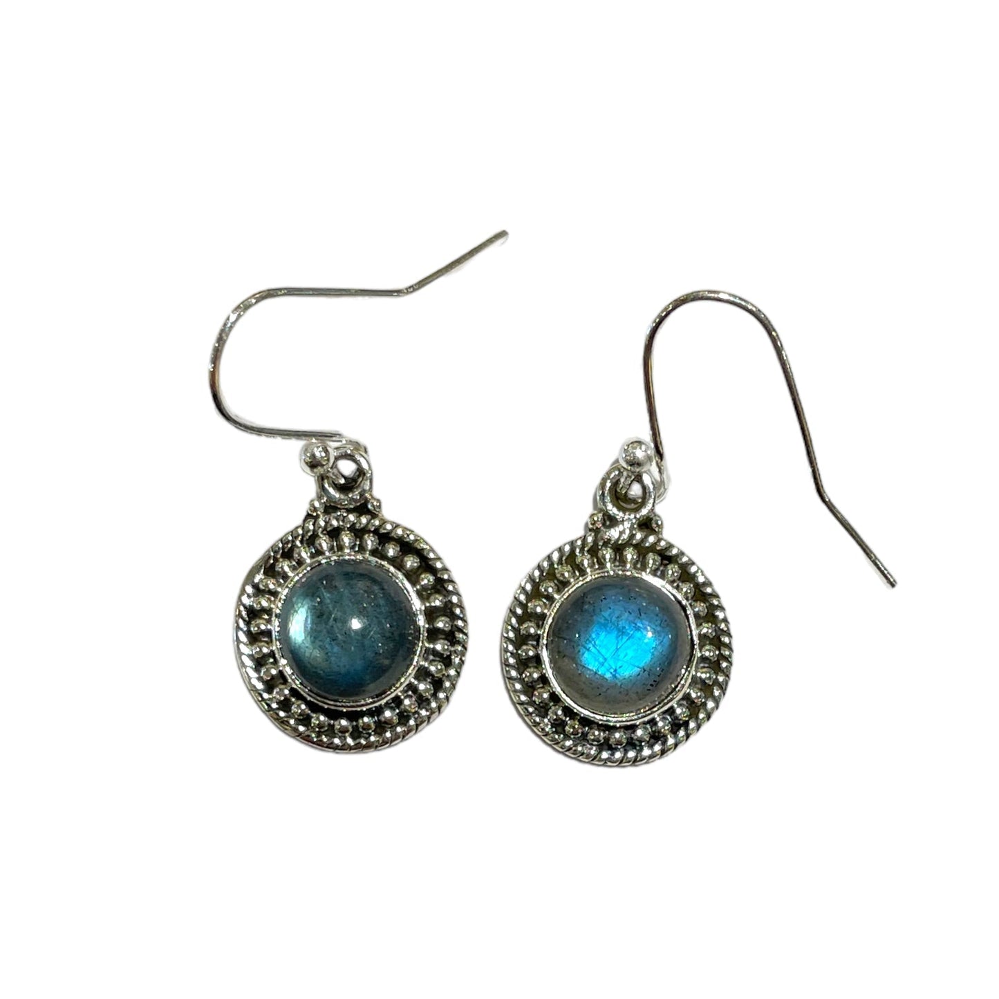Boucle d'oreille en Argent 925 & labradorite - Foliesbijoux