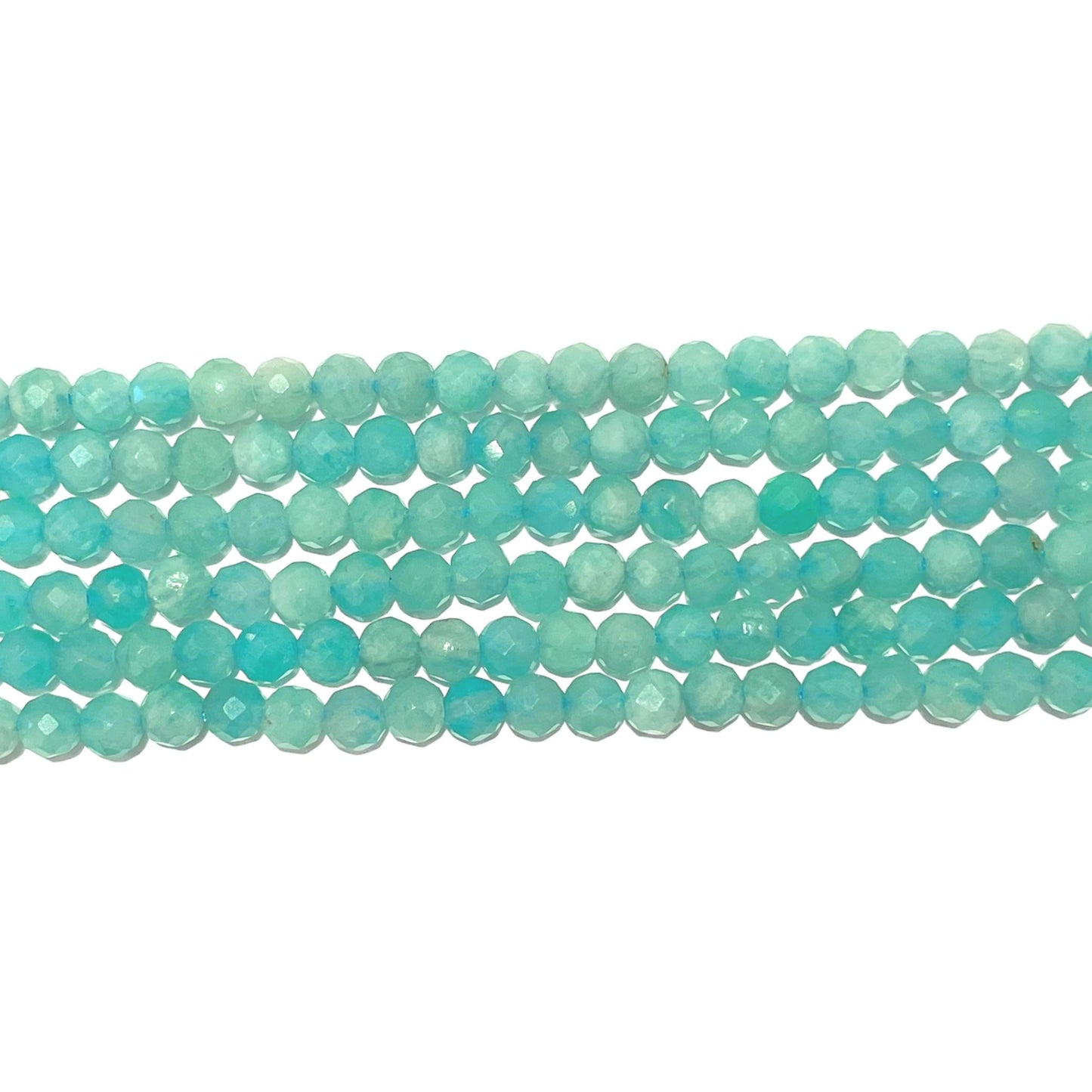 Fil de perles facettées Amazonite - Foliesbijoux