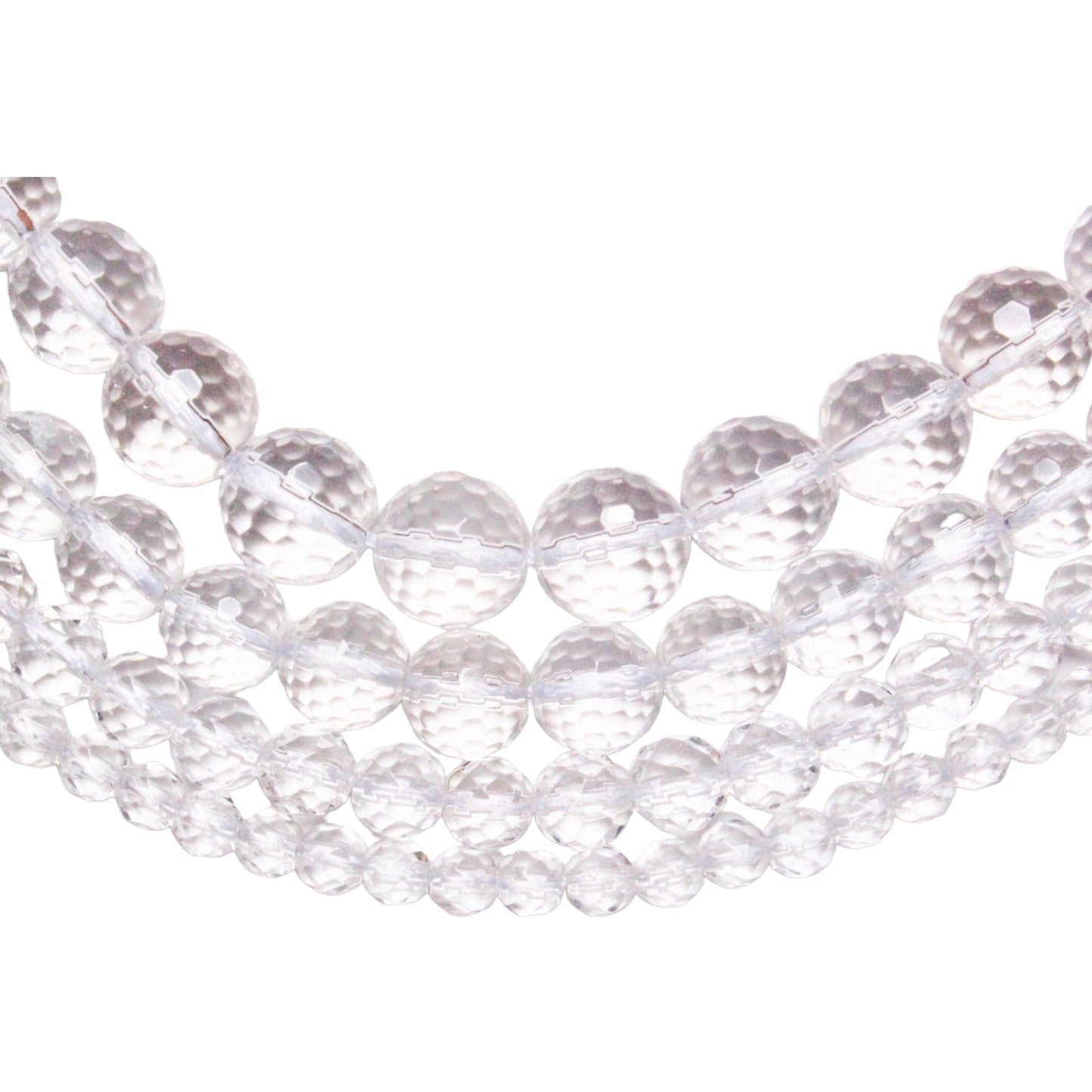 Fil Cristal de roche en perle facetté - Foliesbijoux