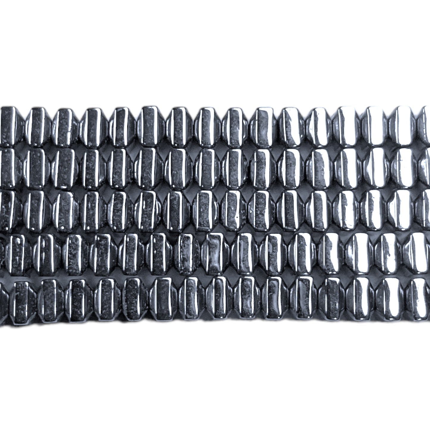 Fil de perle Hématite electroplaquée argenté HEA-94 - Foliesbijoux