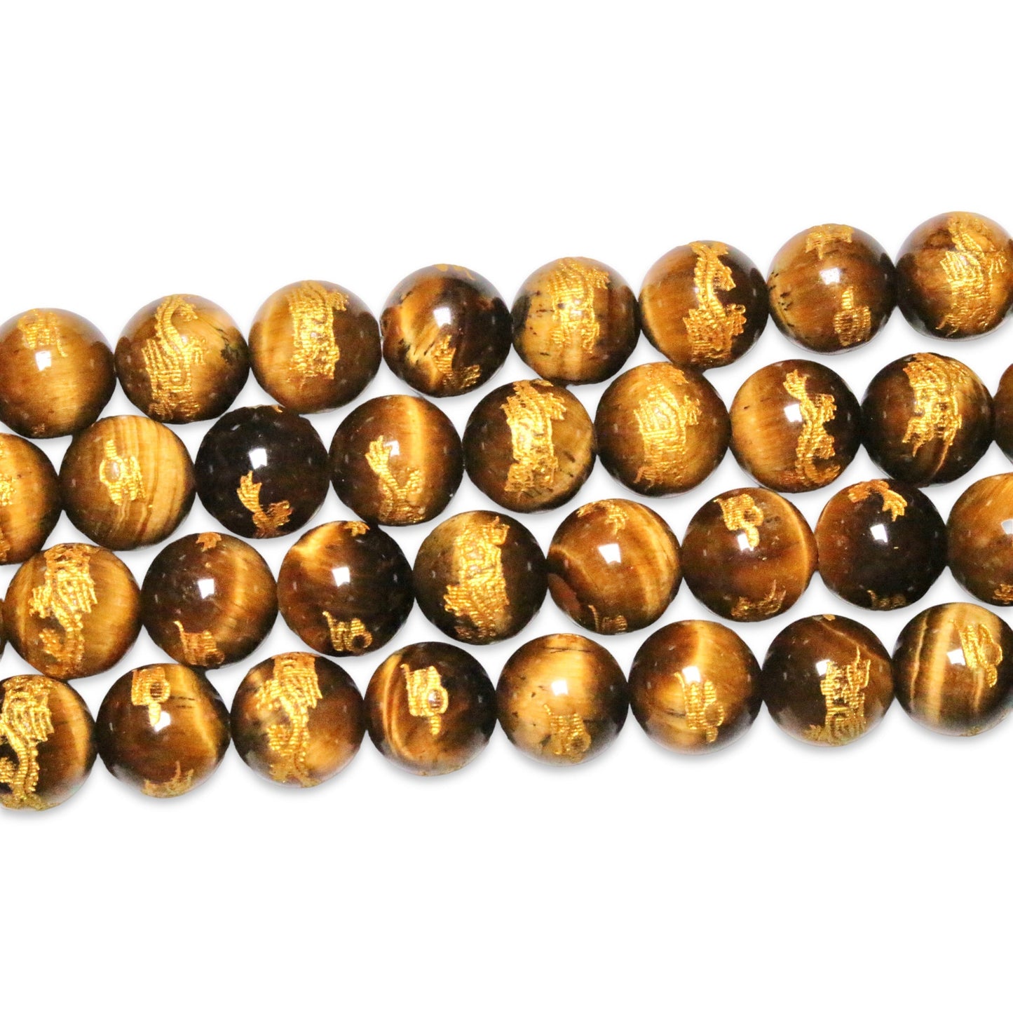 Fil de perle Dragon Oeil de tigre AA+ - Foliesbijoux