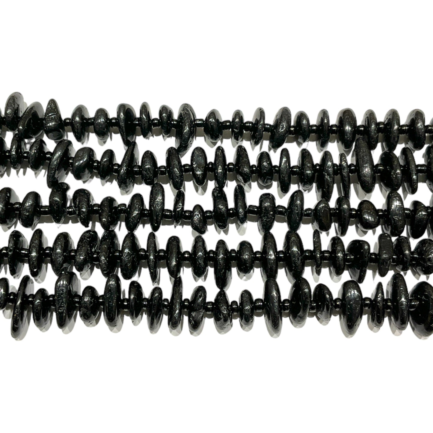 Fil de pierre baroque Tourmaline noir 5 x 12 mm - Foliesbijoux