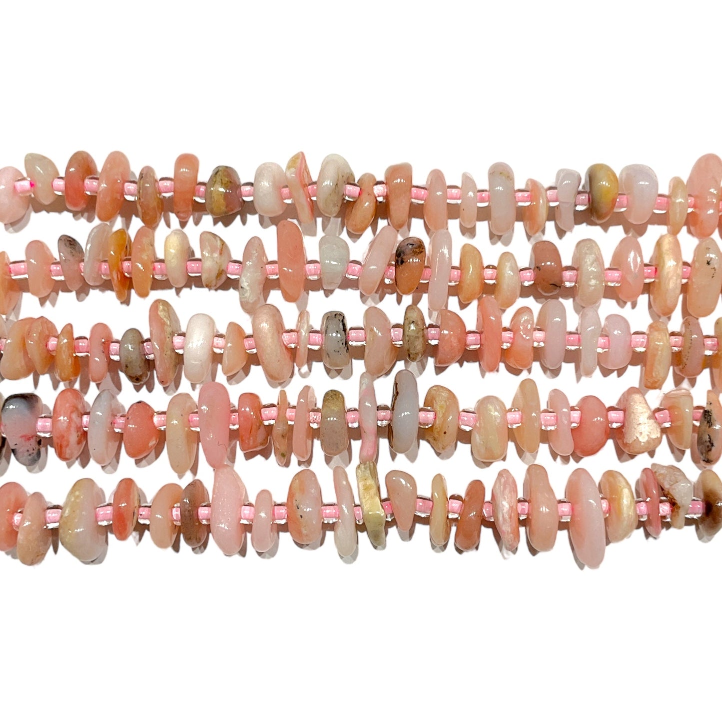 Fil de pierre baroque Opale rose 5 x 12 mm - Foliesbijoux