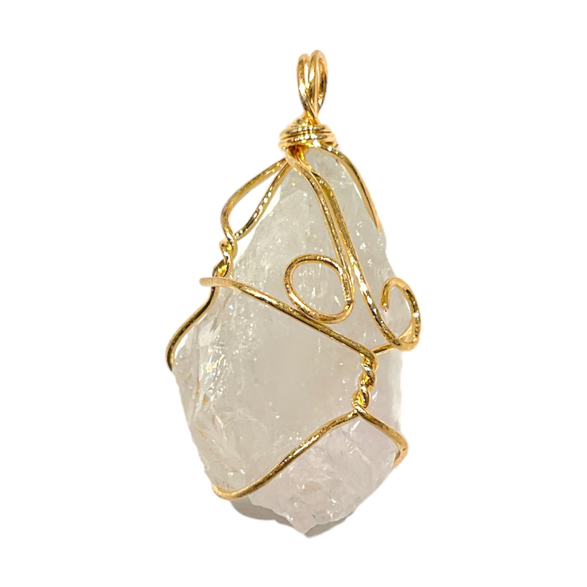 Pendentif Cristal de roche Brute - Foliesbijoux