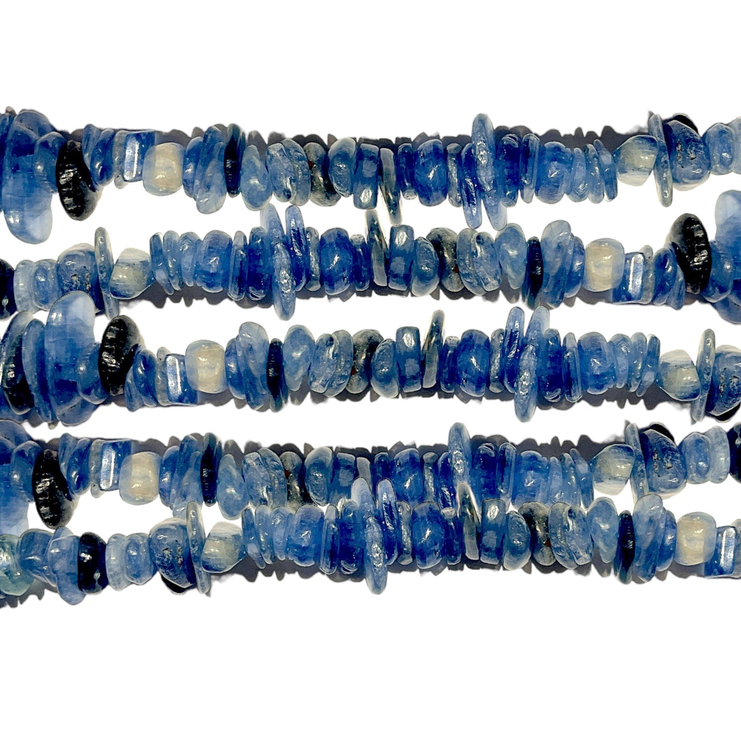 Fil de pierre baroque Cyanite bleue A - Foliesbijoux