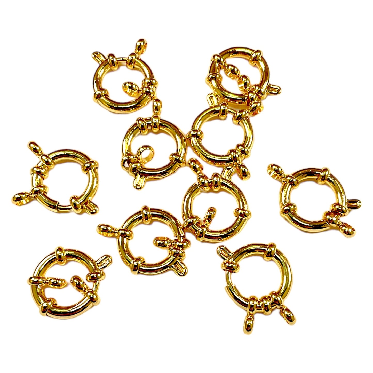 10 Fermoirs bouée acier doré - Foliesbijoux