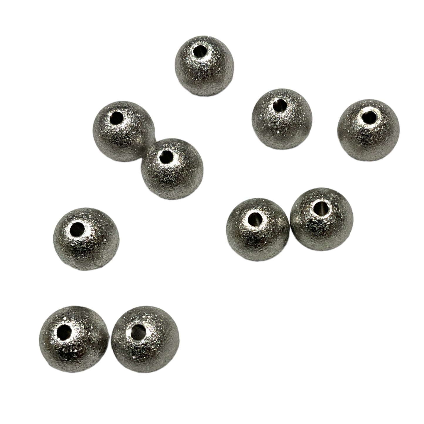 10 boules intercalaires pour perles pailletées de 10mm acier inoxydable argentées - Foliesbijoux