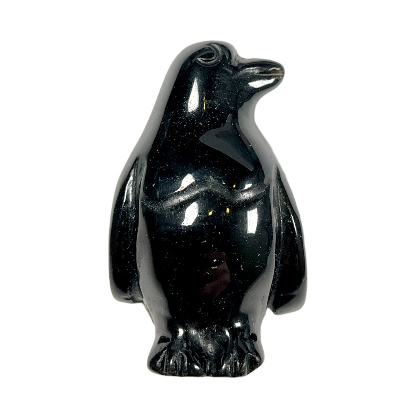 Figurine de pingouin en Obsidienne noire - Foliesbijoux