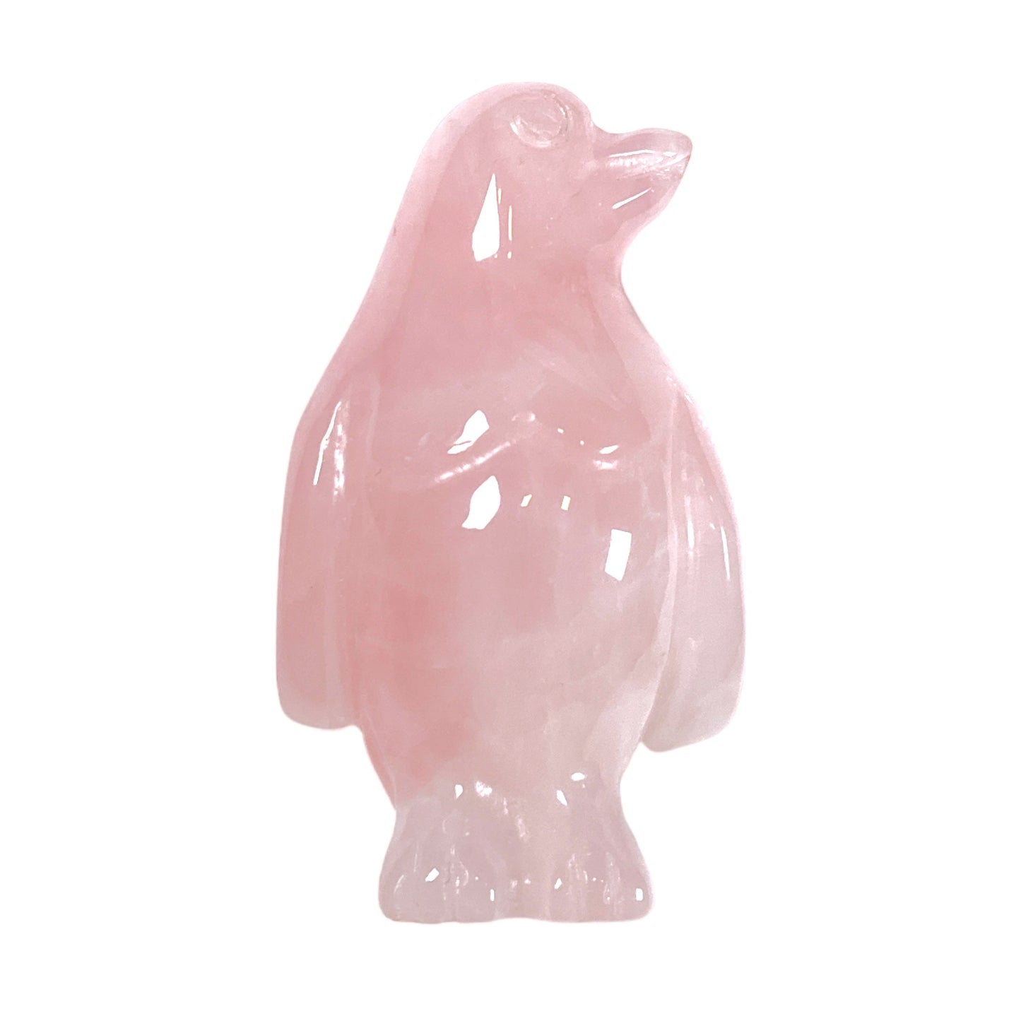 Figurine de pingouin en Quartz rose - Foliesbijoux