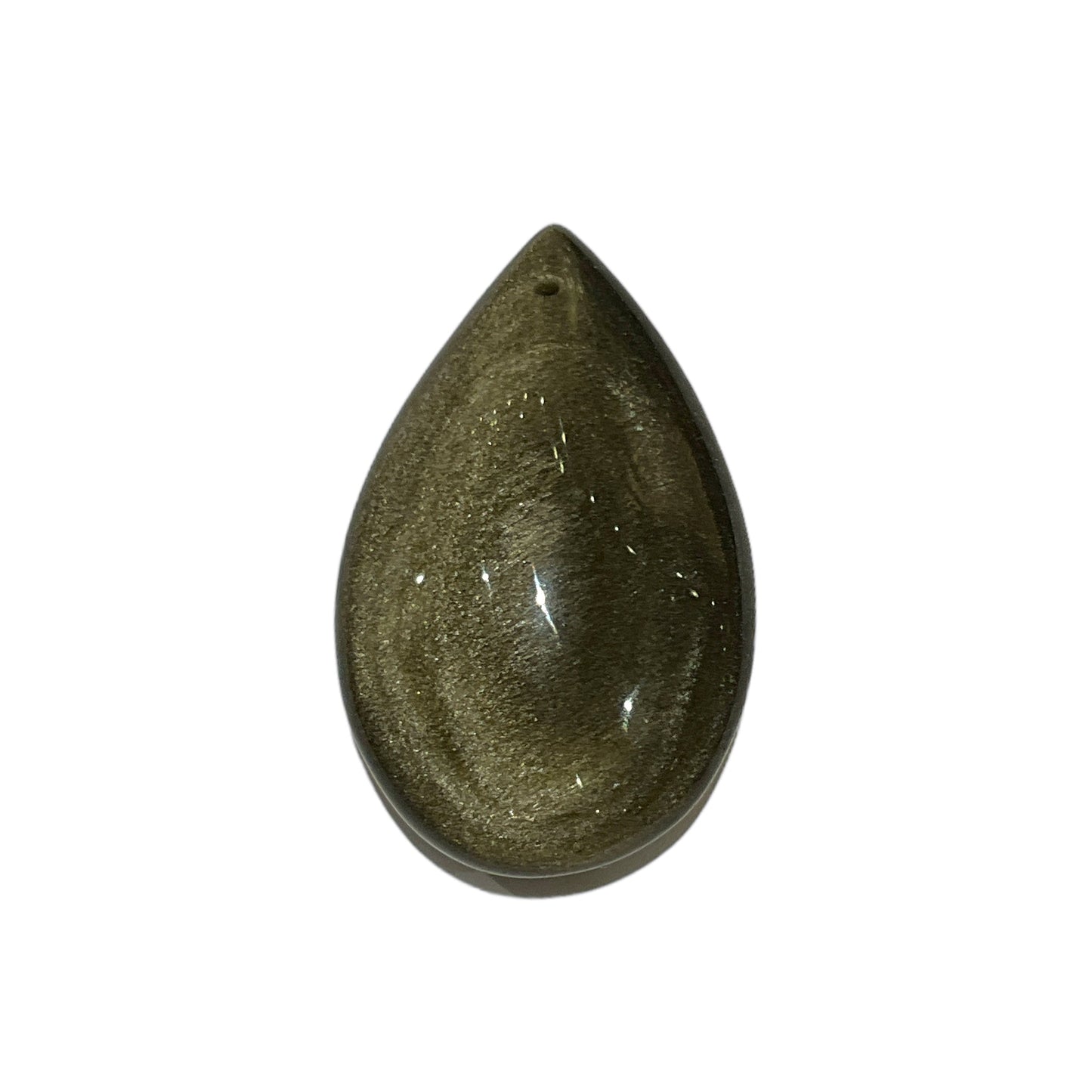 Pendentif Obsidienne dorée percé devant - Foliesbijoux