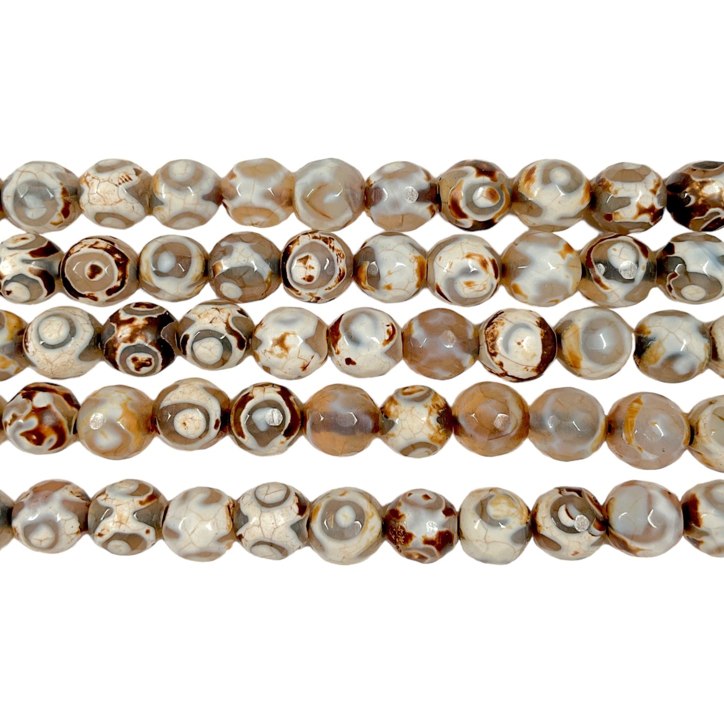 Fil de perle Agate du Tibet Dzi 8mm #40 - Foliesbijoux