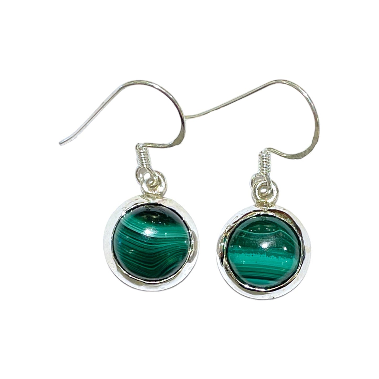 Boucle d'oreille en Argent 925 & malachite - Foliesbijoux