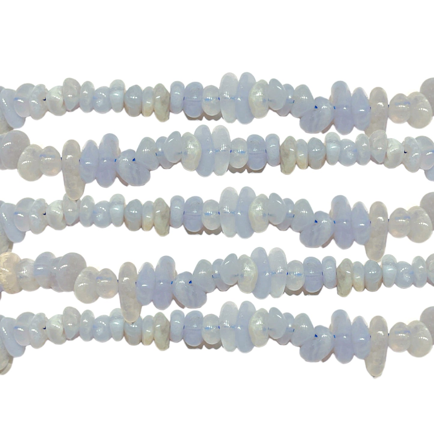 Fil de pierre baroque Calcédoine bleue A - Foliesbijoux