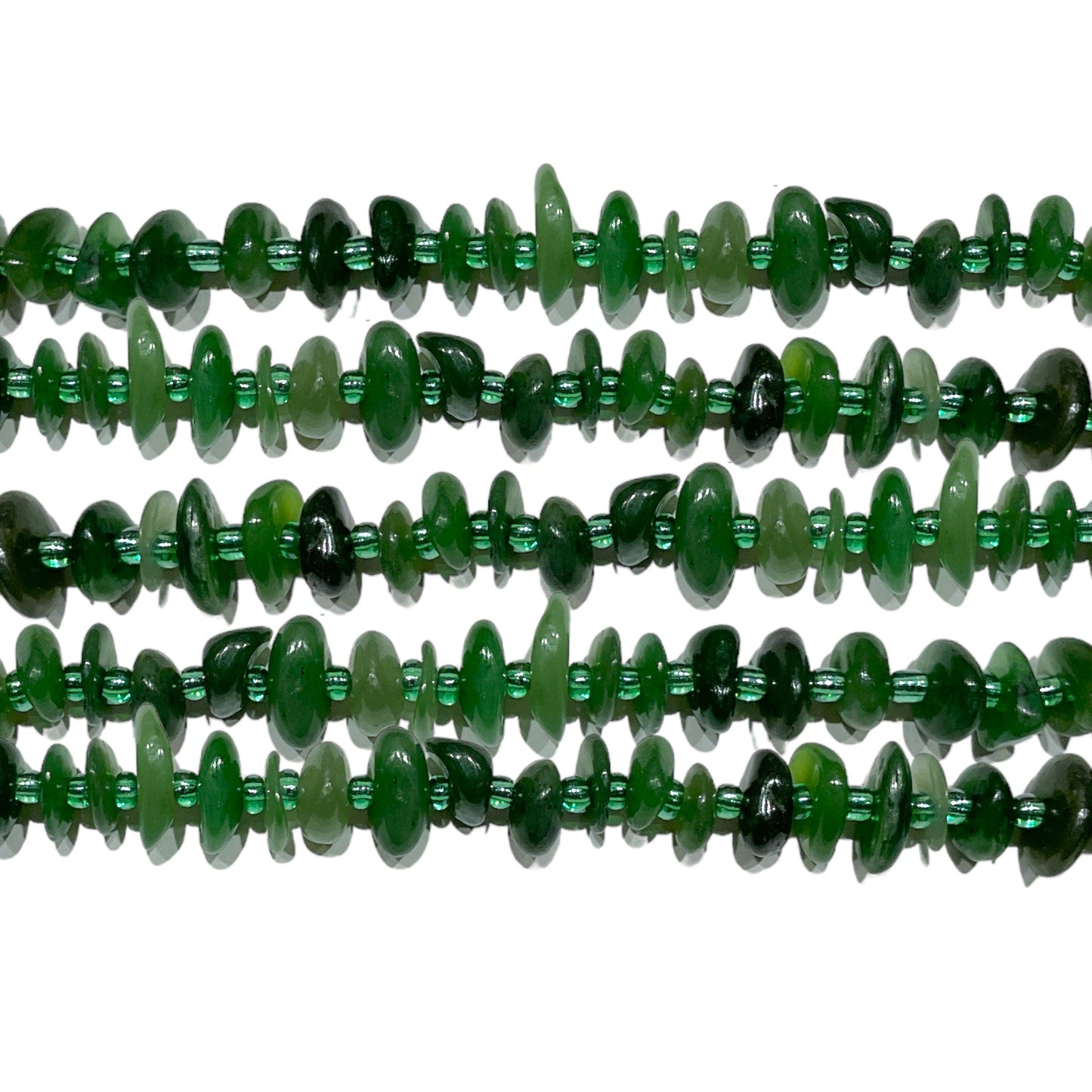 Fil de pierre baroque Jade néphrite A 5 x 12 mm - Foliesbijoux