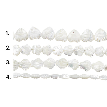 Fil de perle nacre blanche (4 formes disponibles)