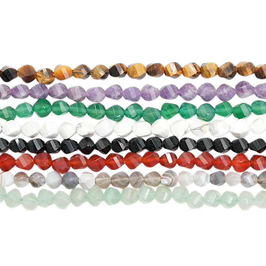 Fil de perle ronde facetté 6 mm (8 pierres disponible)