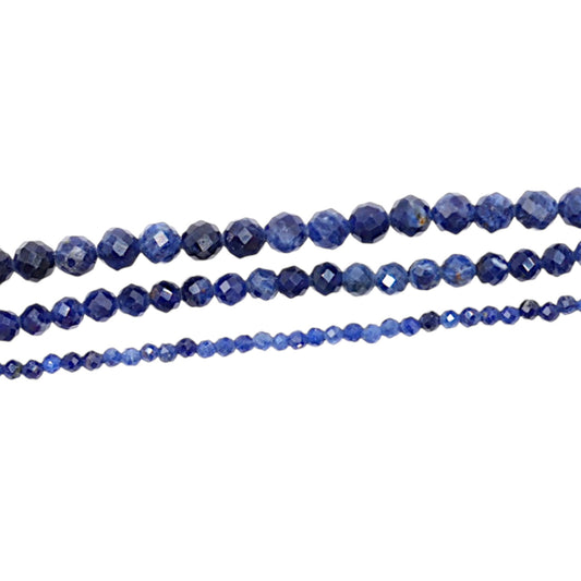 Fil de perles facettées Sodalite AAA