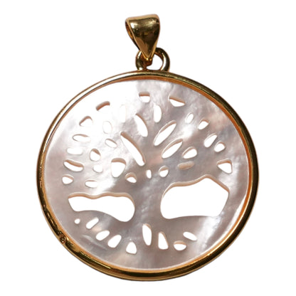 Pendentif Arbre de vie nacre/abalone 2,5 cm