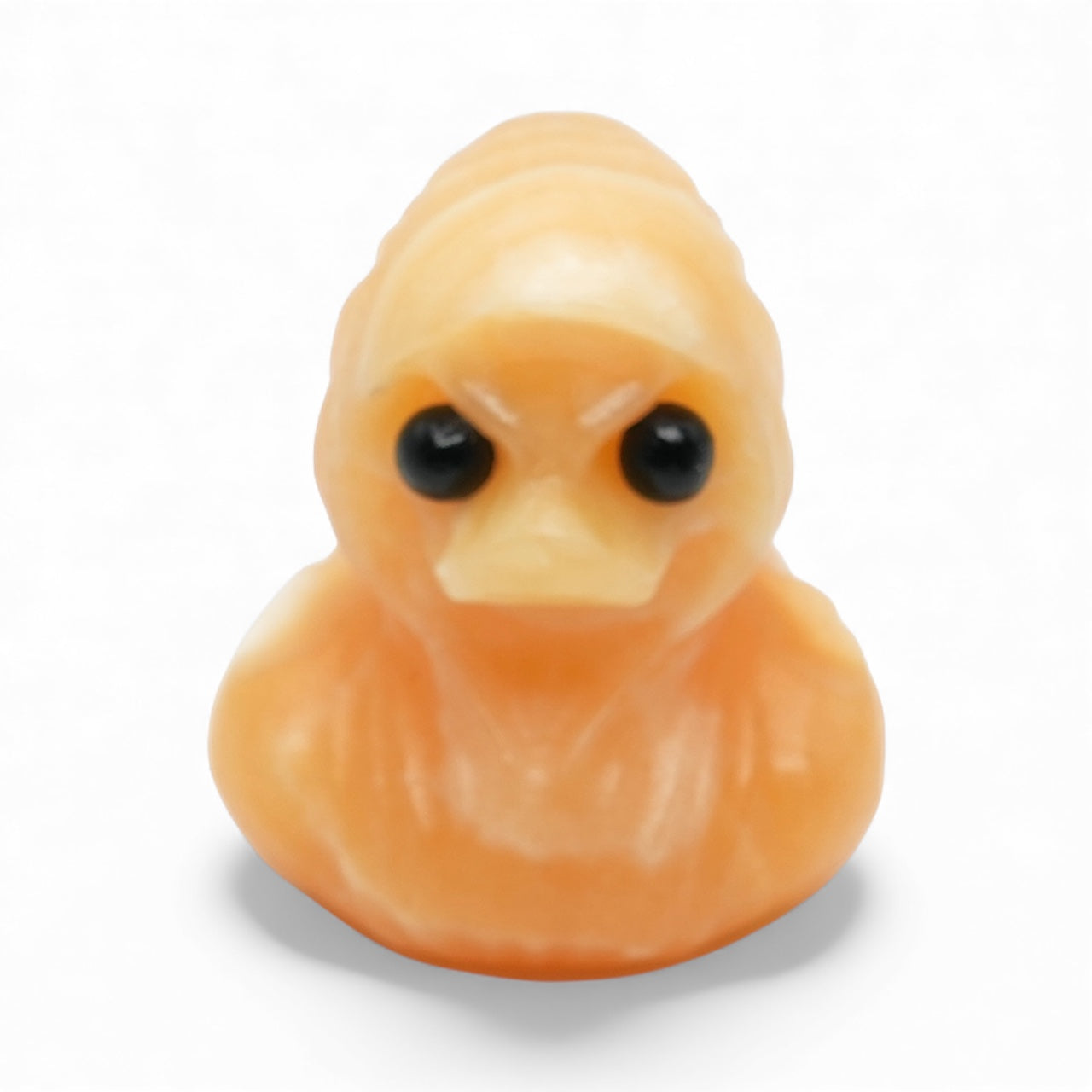 Figurine Canard avec capuche en Calcite jaune 4x4 cm
